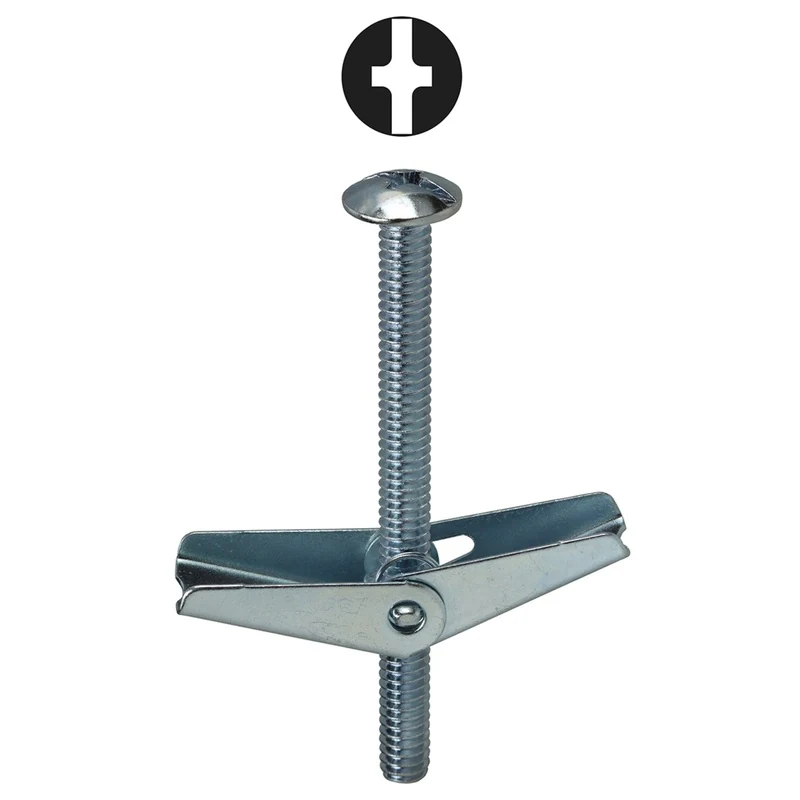 Toggle Bolt, Mushroom Head, Phillips/Slotted, Zinc, 3/8 x 3" By Dottie TBC383